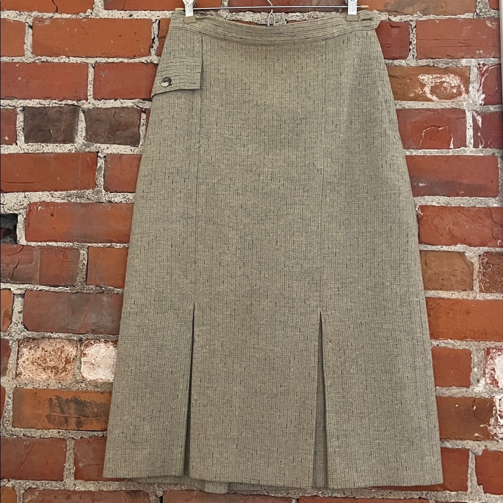 Vintage Olive Gray Midi Skirt
